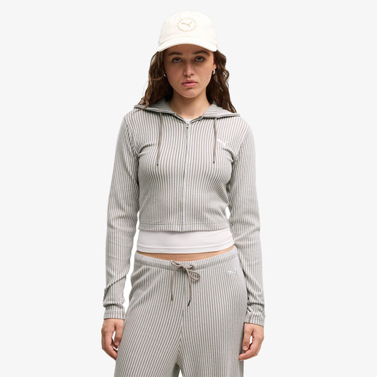 Puma Essential Ribbed Kadın Gri Sweatshirt