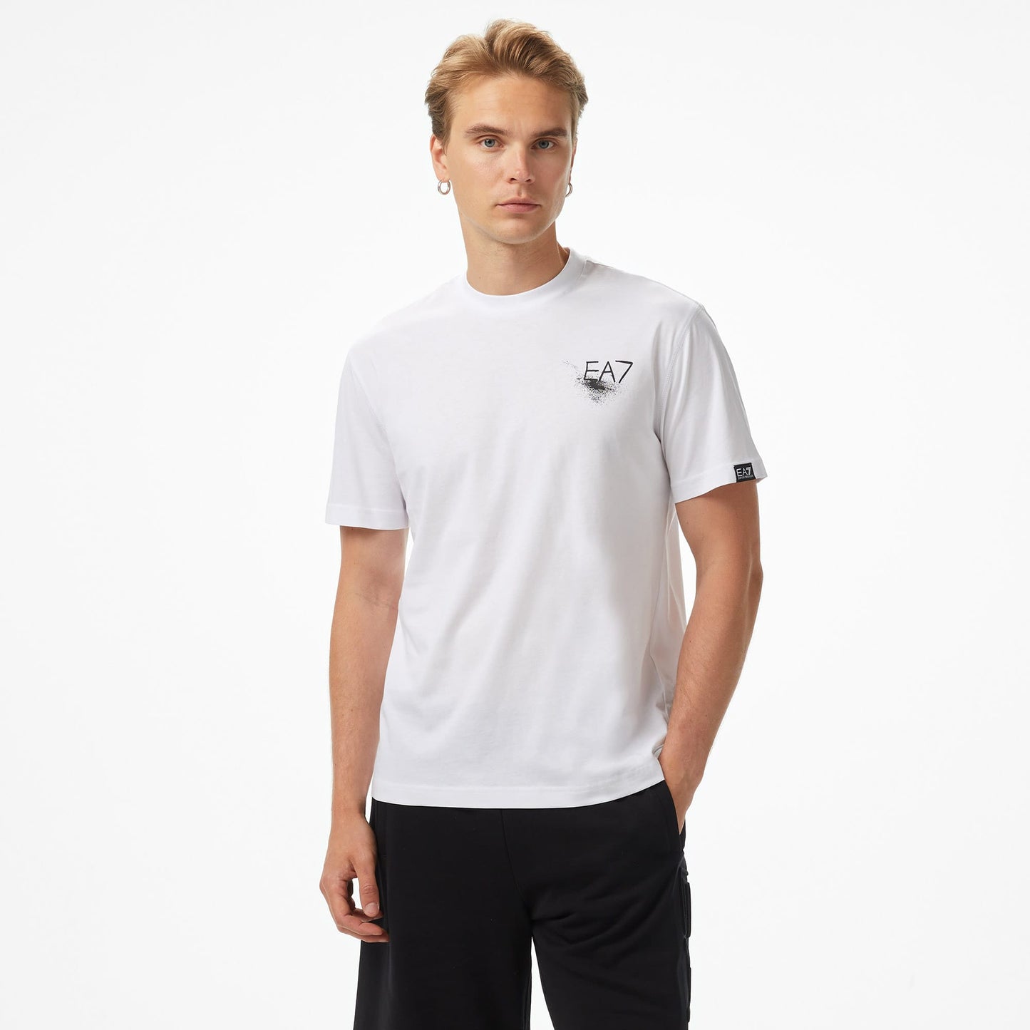 Emporio Armani Pamuklu Erkek Beyaz T-shirt