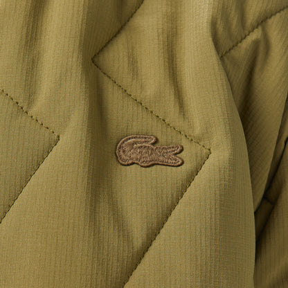Lacoste Erkek Dik Yaka Kapitone Yeşil Mont