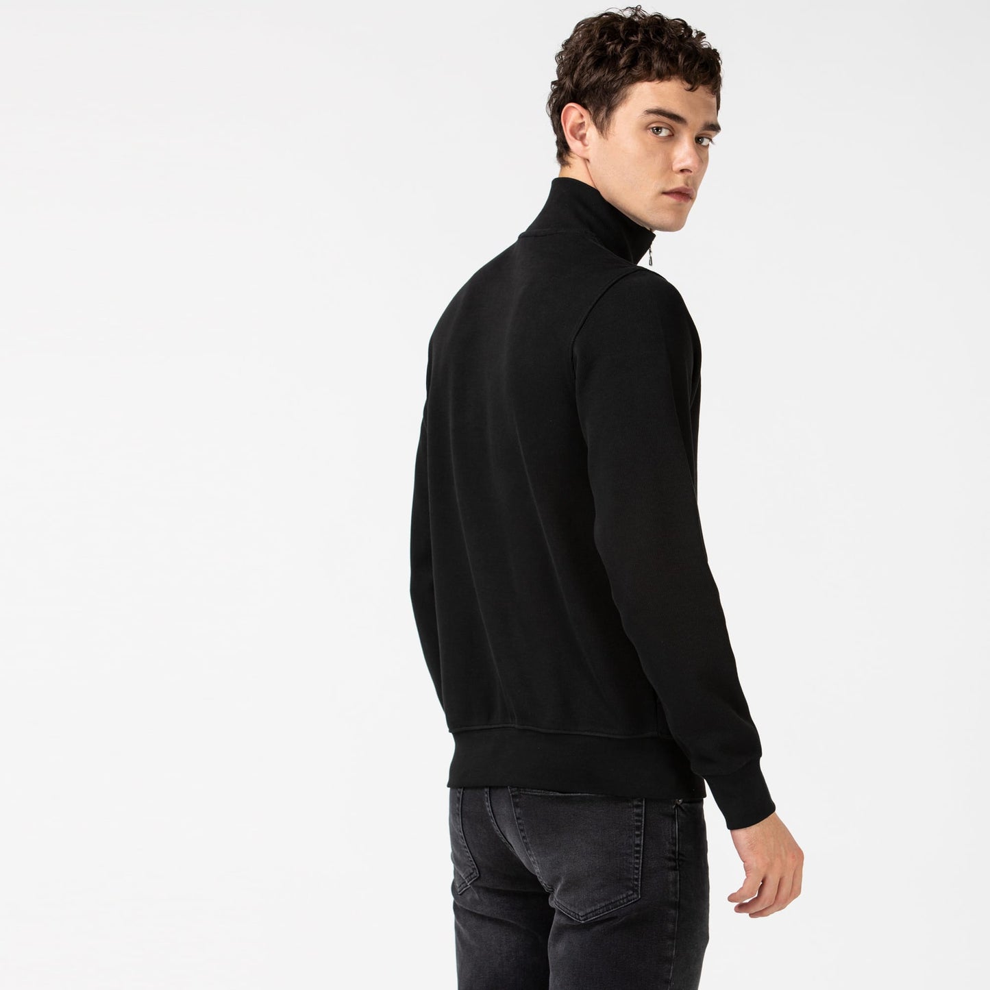 Lacoste Erkek Classic Fit Fermuarlı Siyah Sweatshirt