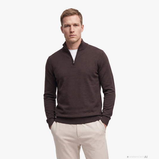 Nautica Erkek Kahverengi Regular Fit Triko