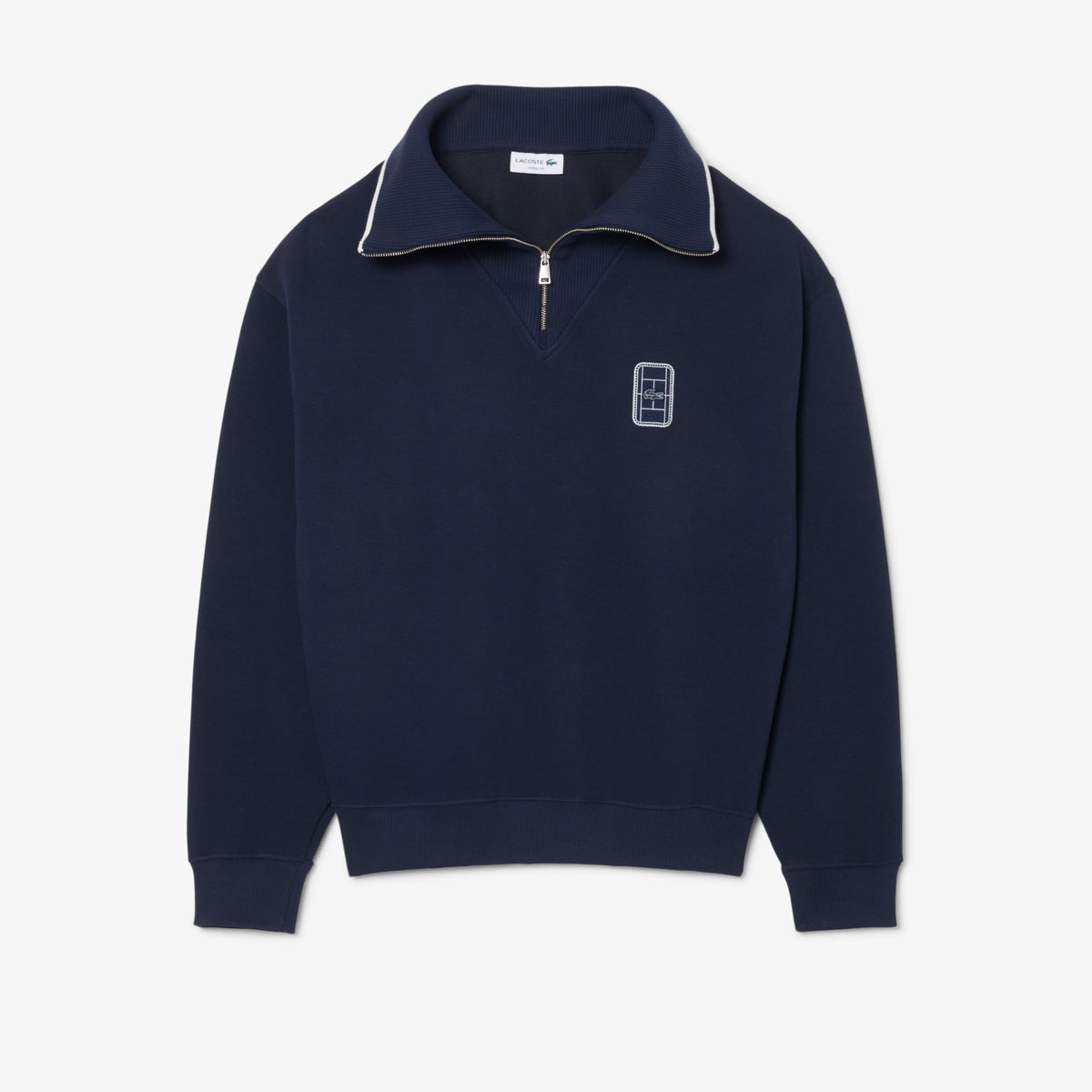 Lacoste Erkek Loose Fit Yarım Fermuarlı Lacivert Sweatshirt