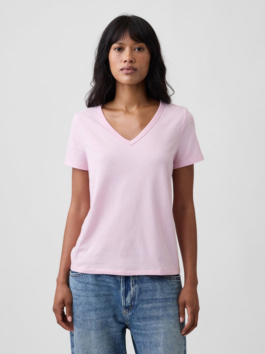 Açık Pembe Favorite V-yaka T-shirt