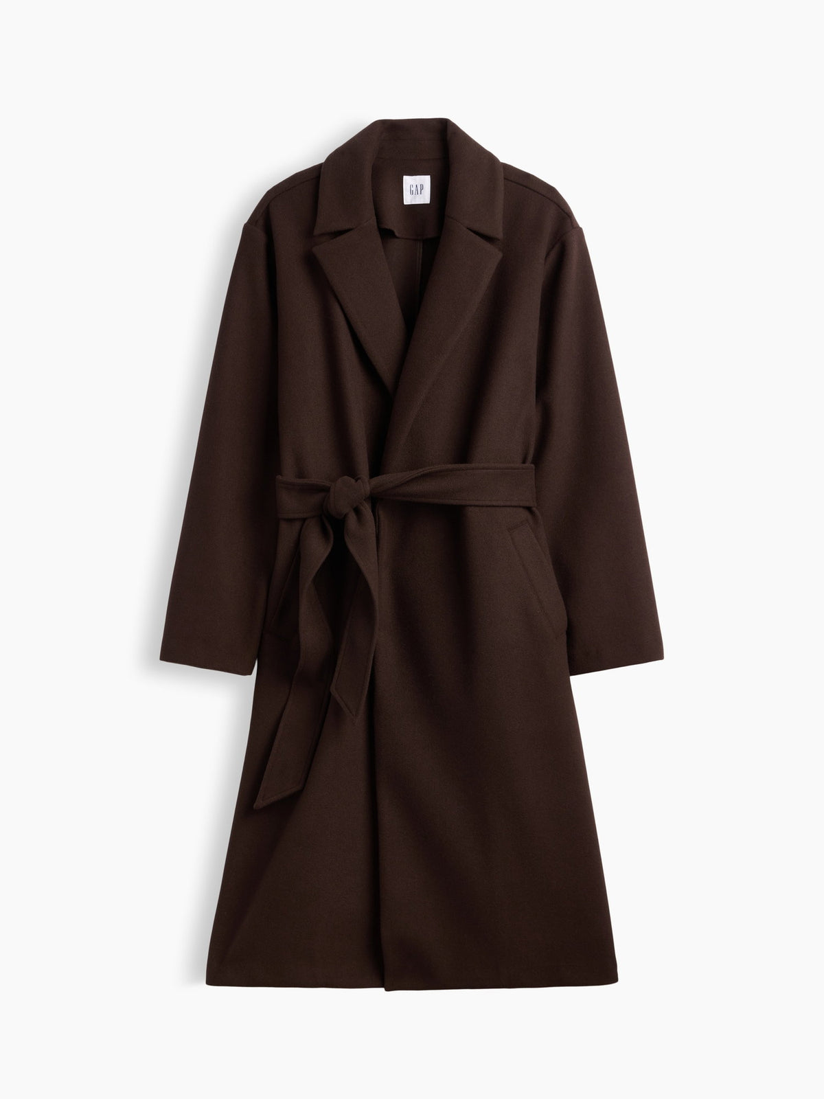 Koyu Kahverengi Relaxed Wrap Palto