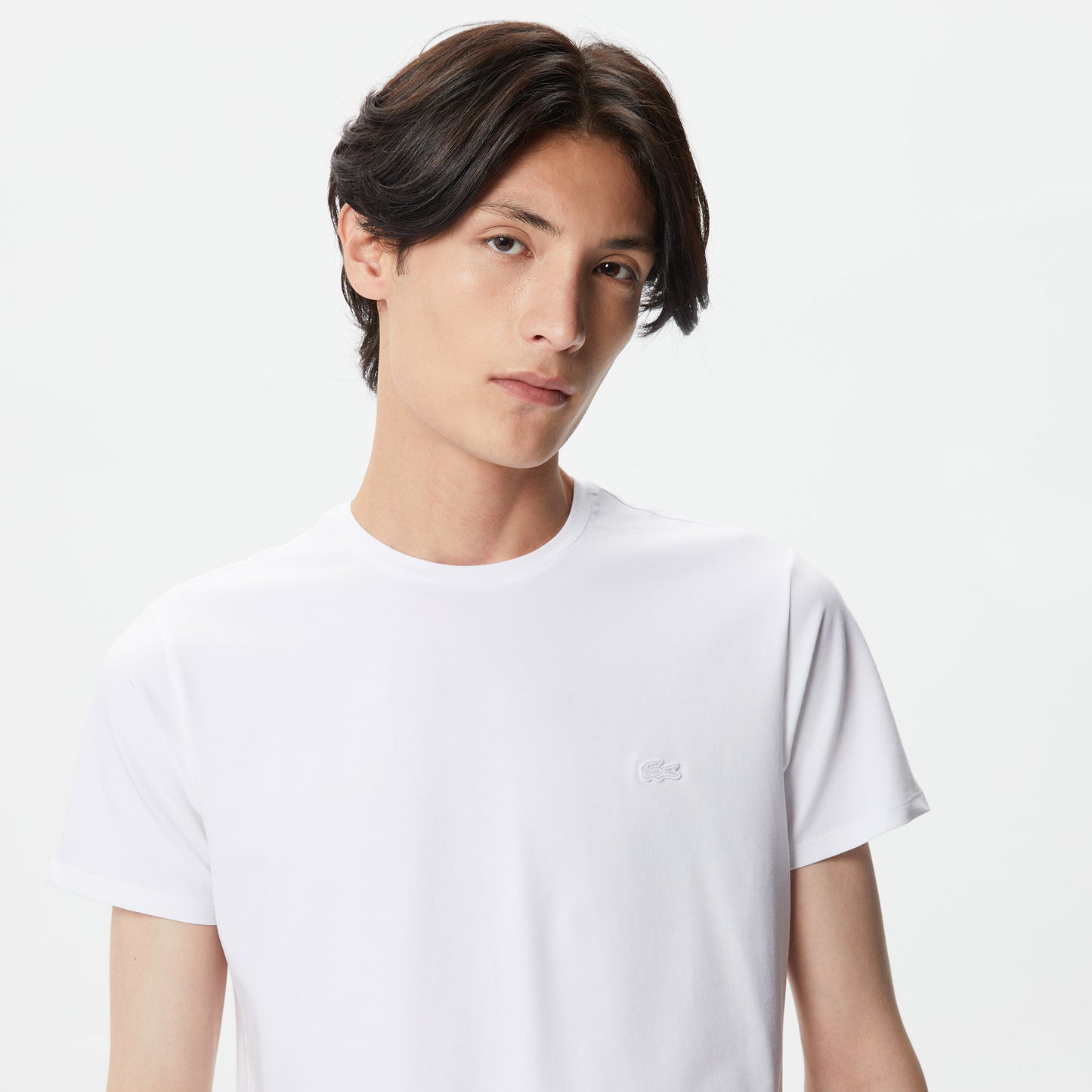 Lacoste Erkek Slim Fit Bisiklet Yaka Beyaz T-shirt