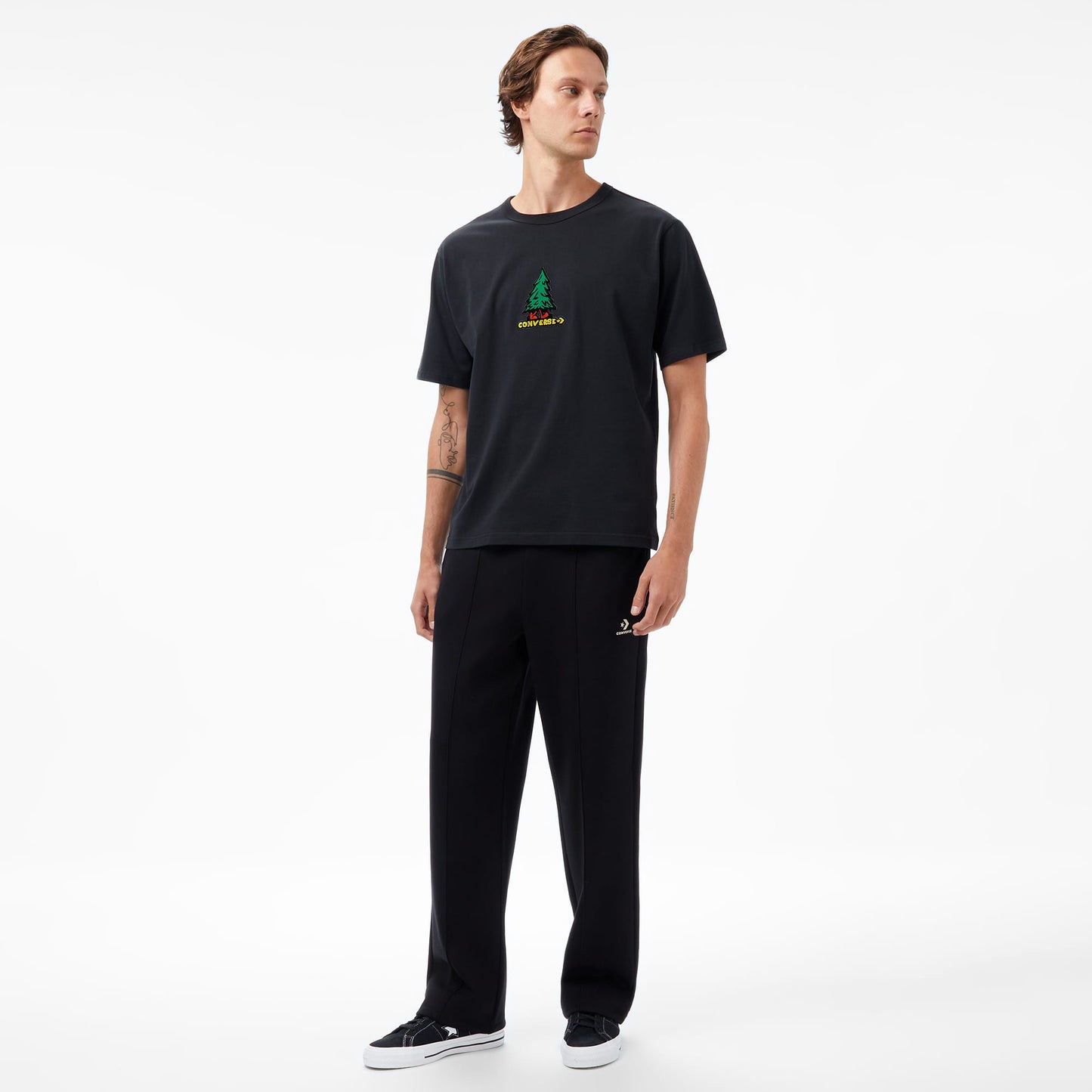 Converse Baskılı Erkek Siyah T-shirt