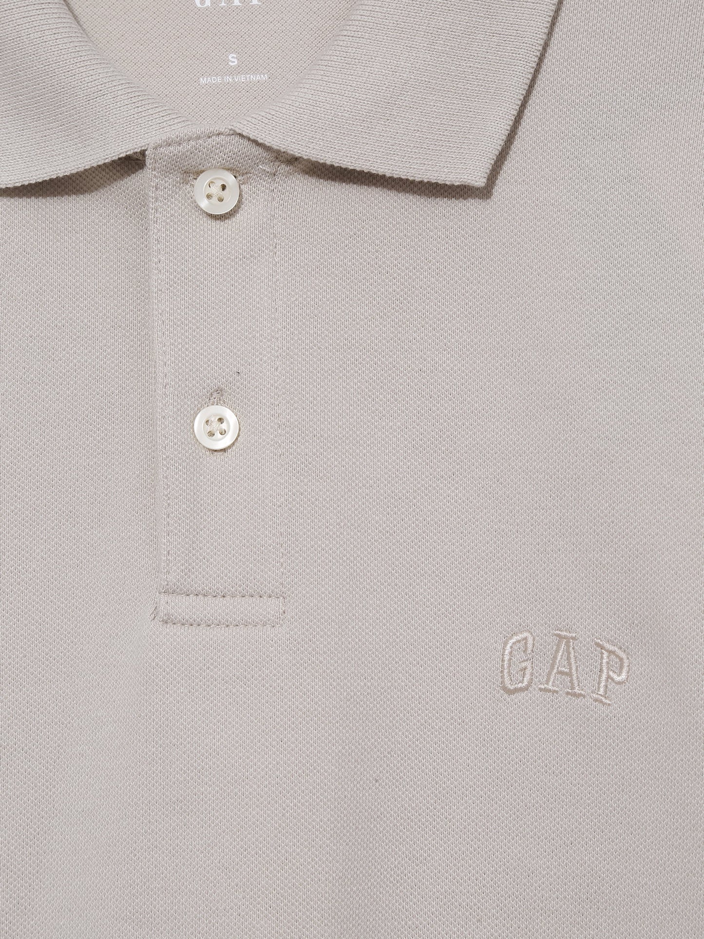 Bej Gap Logo Piqué Polo Yaka T-shirt