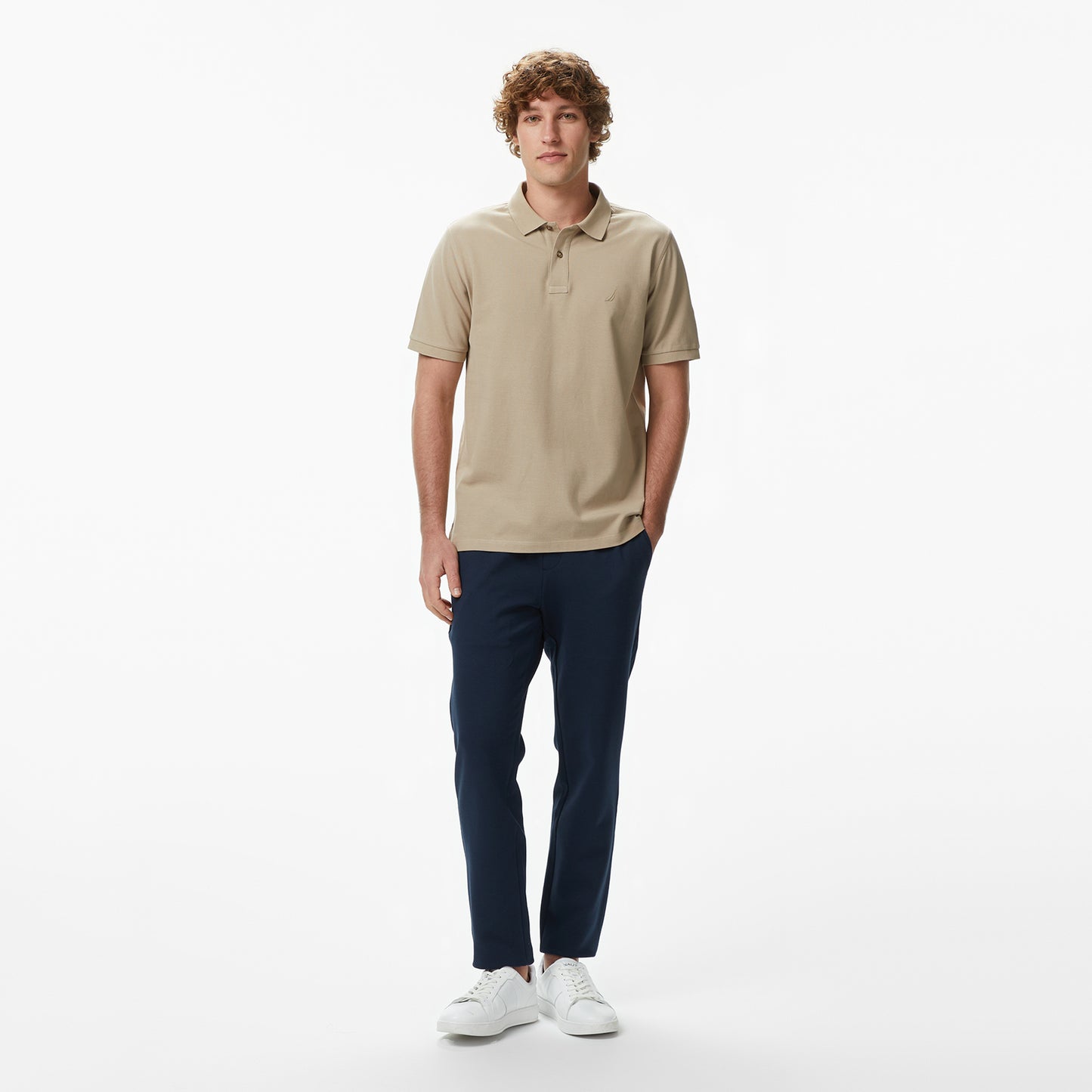 Nautica Erkek Bej Regular Fit Polo Yaka T-shirt