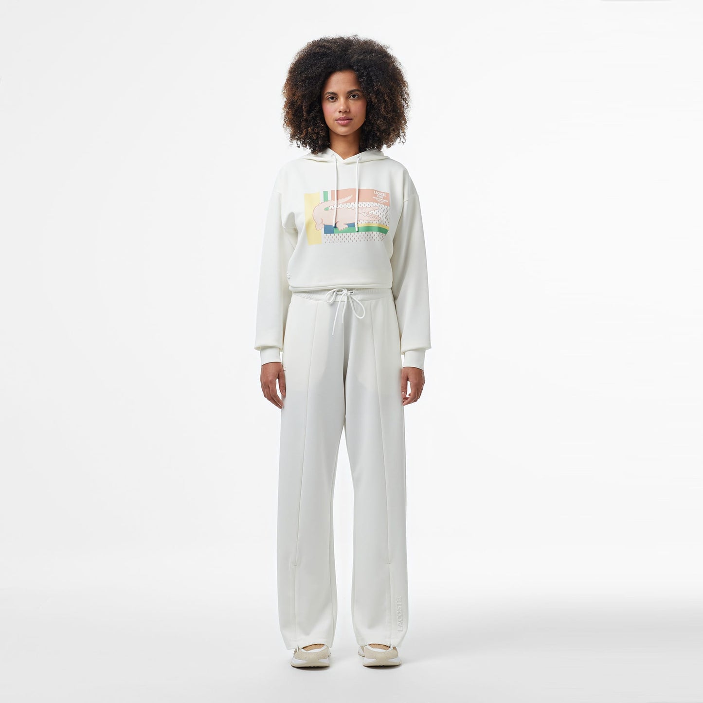 Lacoste Kadın Loose Fit Beyaz Eşofman Altı