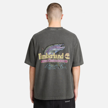 Timberland Fly Fishing Graphic Erkek Siyah T-shirt
