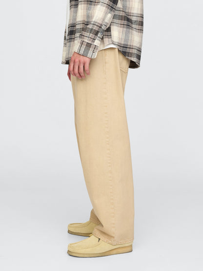 Bej Extra Baggy Jean Pantolon