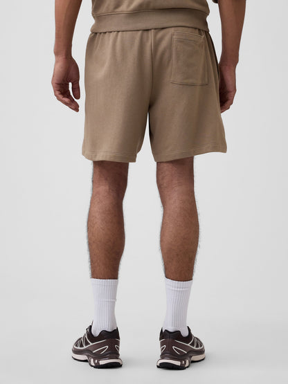 Kahverengi Relaxed Gap Logo Fransız Havlu Kumaş Şort