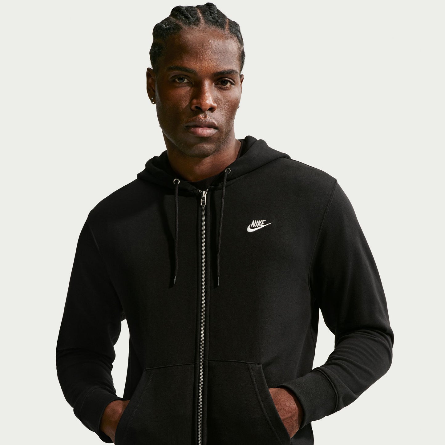 Nike Club Full Zip Erkek Siyah Sweatshirt