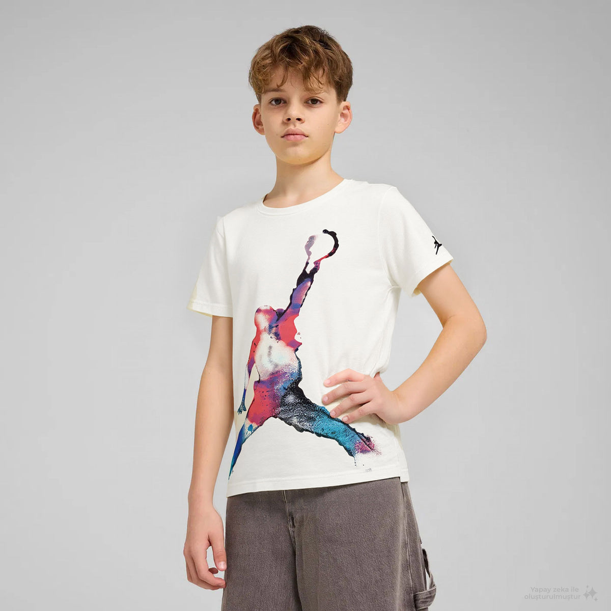 Jordan Poolside Jumpman Çocuk Krem T-shirt