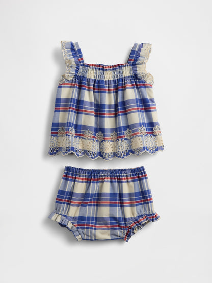 Çok Renkli Baby Poplin Gözleme Kenar Outfit Set