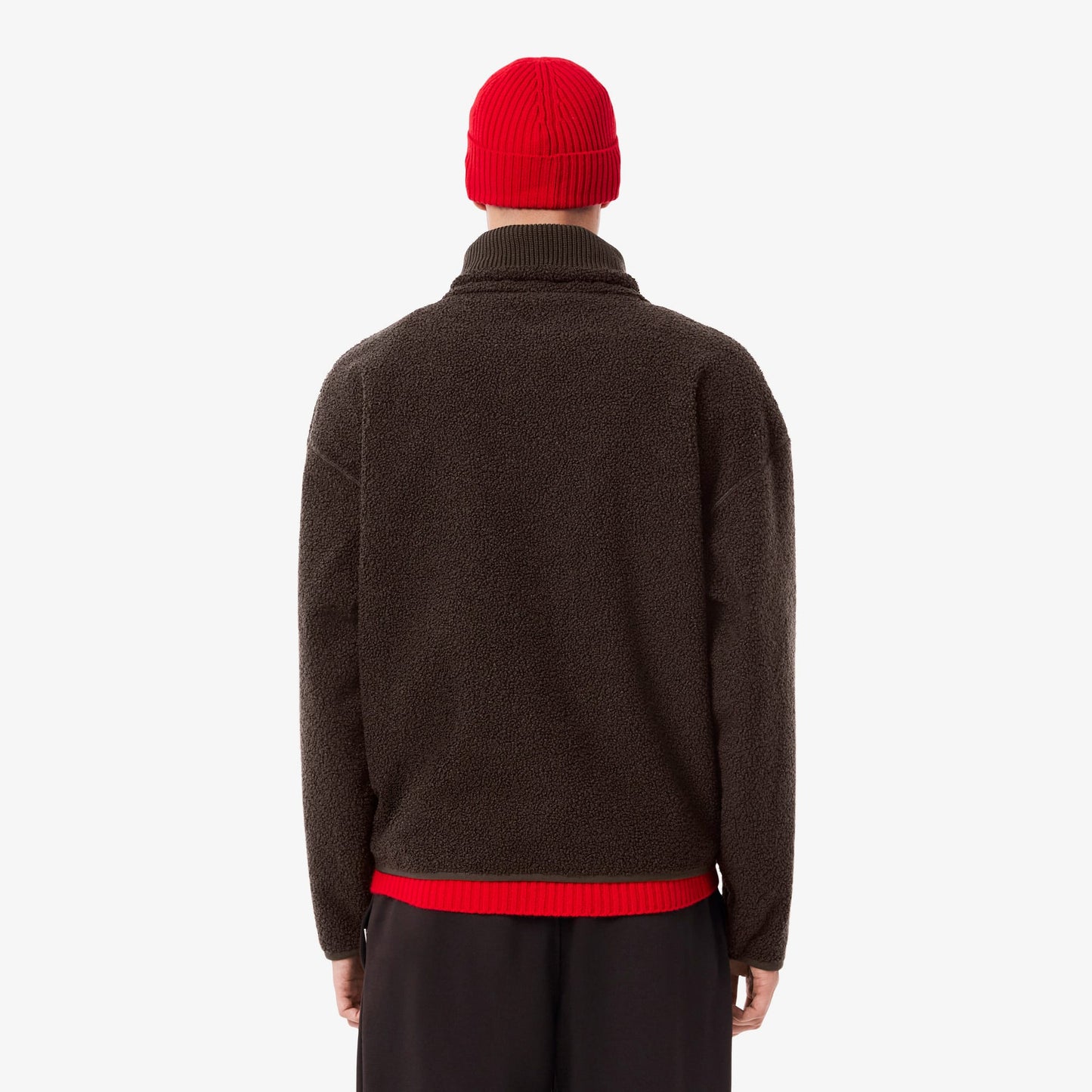 Lacoste Erkek Loose Fit Yarım Fermuarlı Kahverengi Sweatshirt