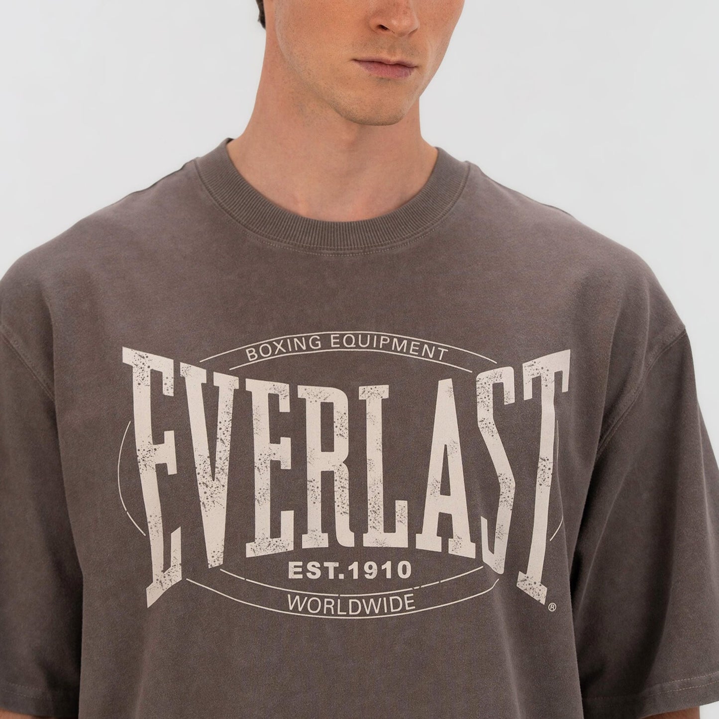 Everlast Authentic Boxing Oversize Erkek Gri T-shirt