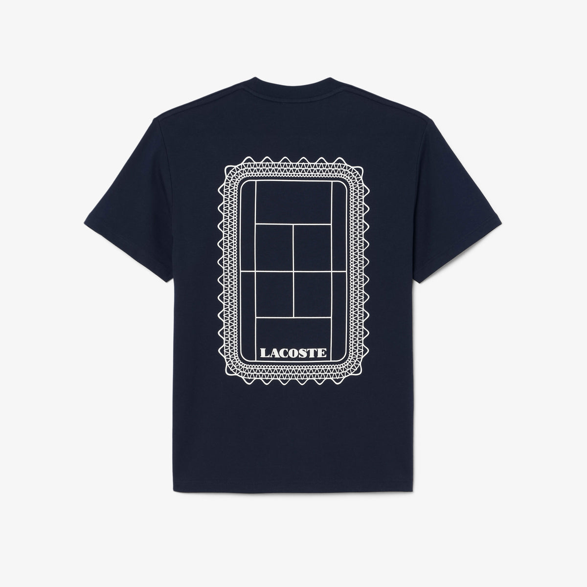 Lacoste Unisex Classic Fit Bisiklet Yaka Baskılı Lacivert T-shirt