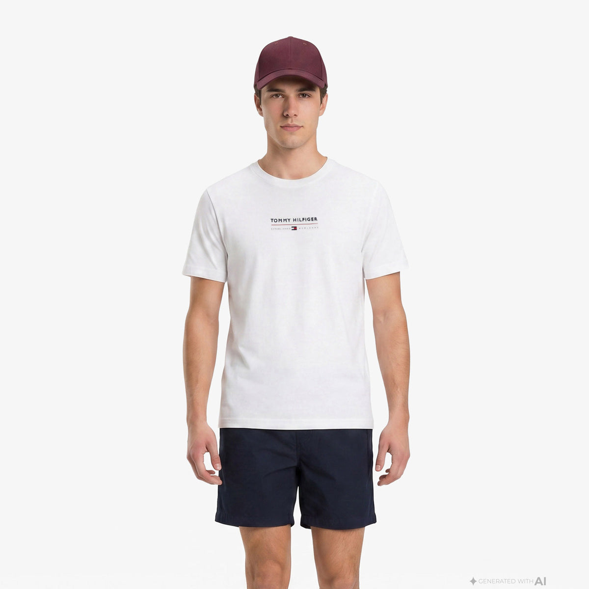 Tommy Hilfiger Brand Love Erkek Beyaz T-shirt