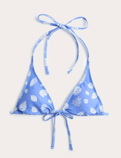 Desenli Üçgen Bikini Üstü