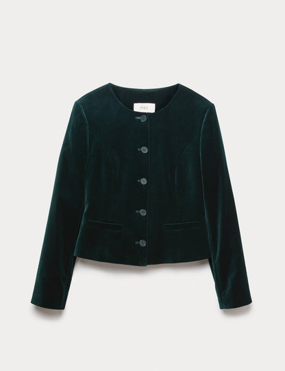 Kadife Pamuklu Blazer Ceket