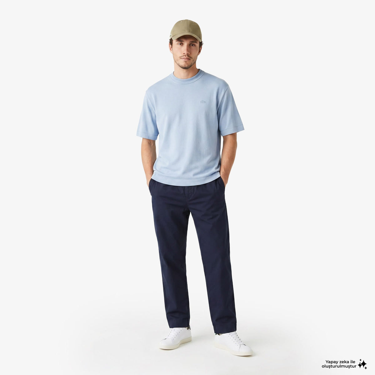 House Of Superstep X Lacoste Kapsul Koleksiyon Erkek Mavi T-shirt