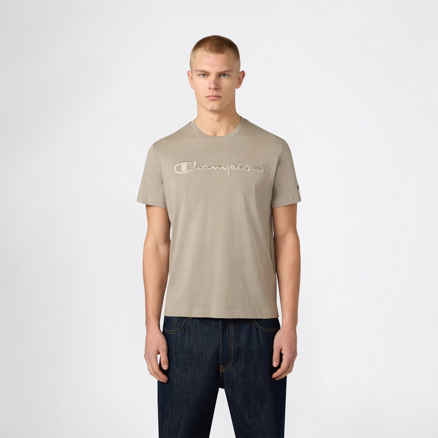 Champion Ss Regular Fit Erkek Gri T-shirt