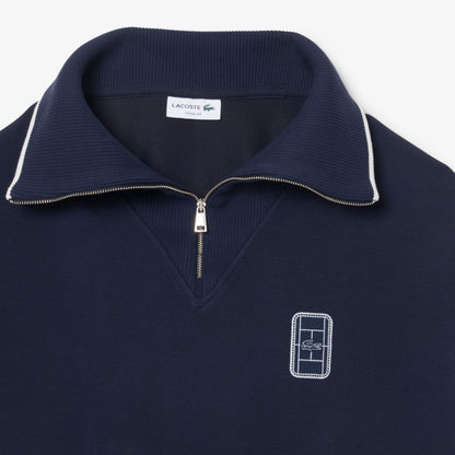 Lacoste Erkek Loose Fit Yarım Fermuarlı Lacivert Sweatshirt