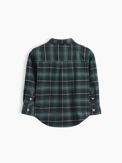 Koyu Yeşil Baskılı Oxford Oversize Gömlek