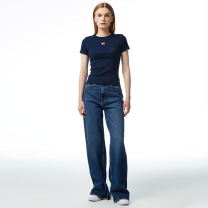 Tommy Hilfiger Badge Kadın Lacivert T-shirt