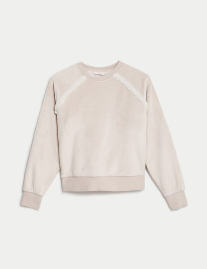 Yuvarlak Yaka Polar Sweatshirt
