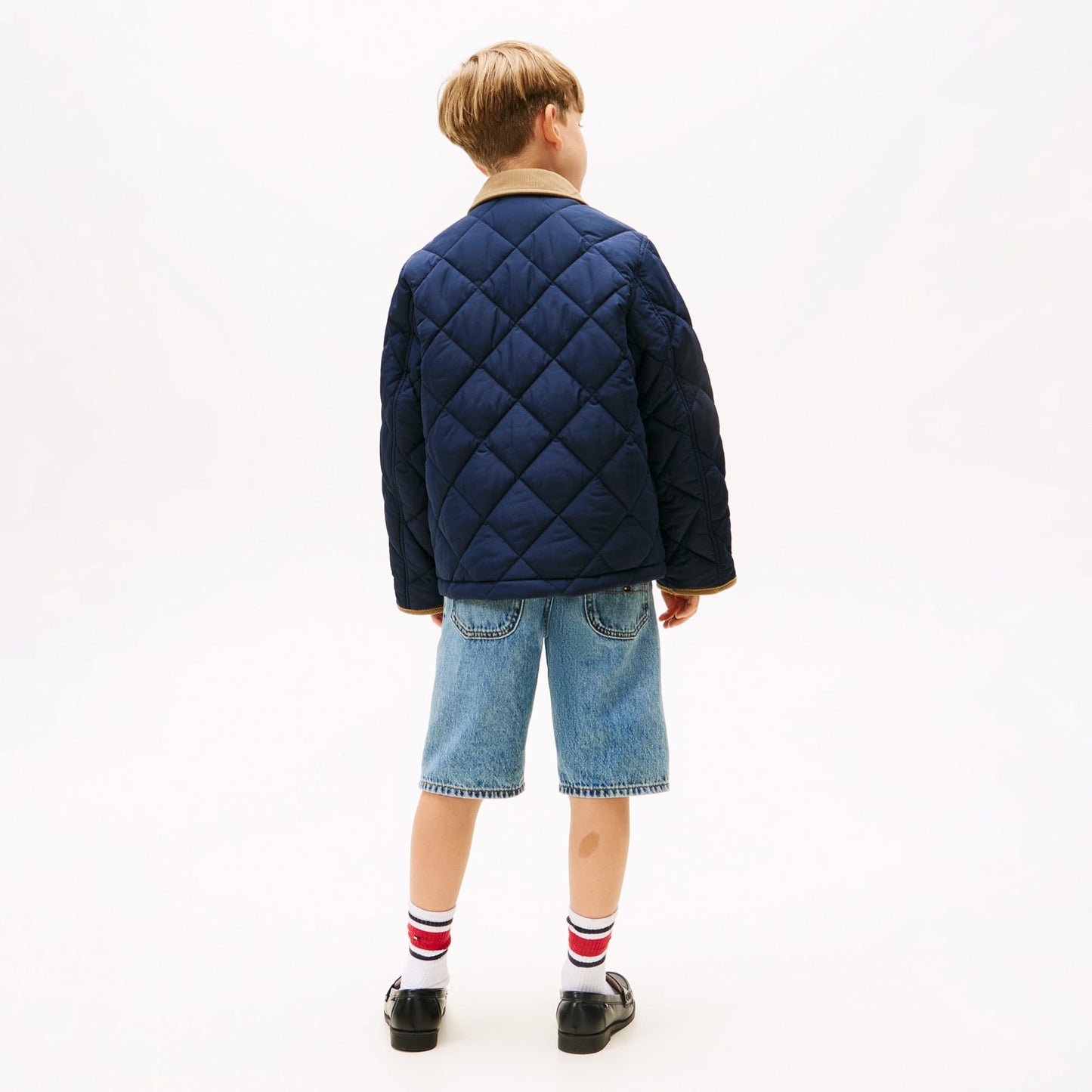 Tommy Hilfiger Contrast Collar Quilted Relaxed Çocuk Lacivert Ceket