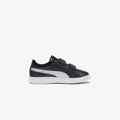 Puma Smash 3.0 Glitz Glam Çocuk Siyah Simli Spor Ayakkabı