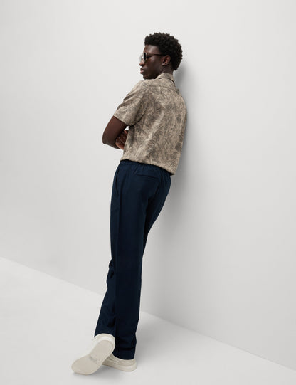 Loose Fit Pamuk Keten Karışımlı Pantolon