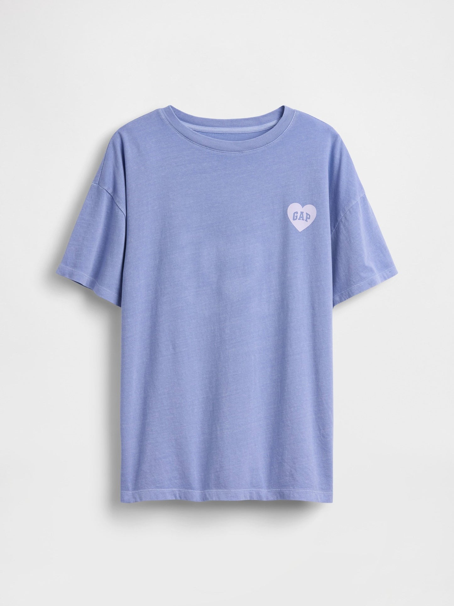 Açık Mavi Gap Kalp Logo Oversized Tunik T-shirt
