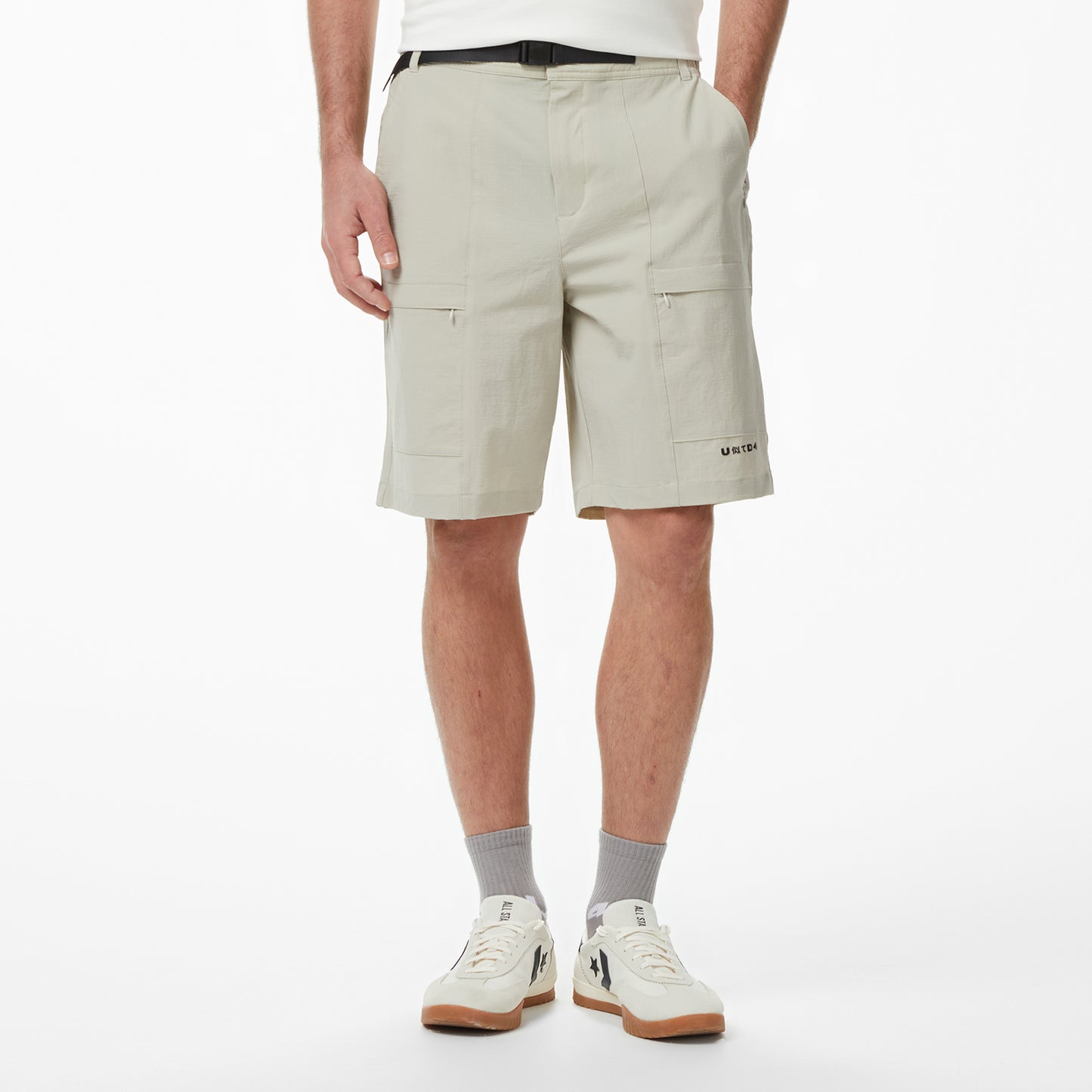 United4 Slim Fit Erkek Krem Şort