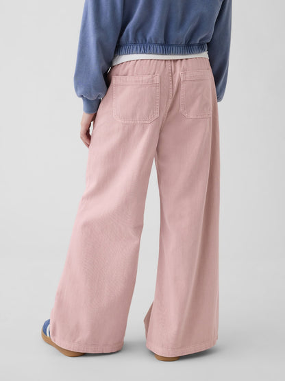 Açık Pembe Çocuklar Düşük Bel Baggy Jean Pantolon