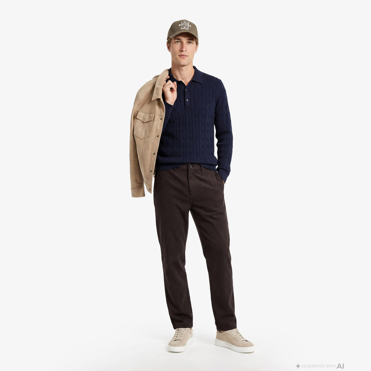 Nautica Erkek Lacivert Regular Fit Triko