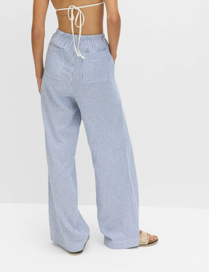 Wide Leg Keten Pantolon