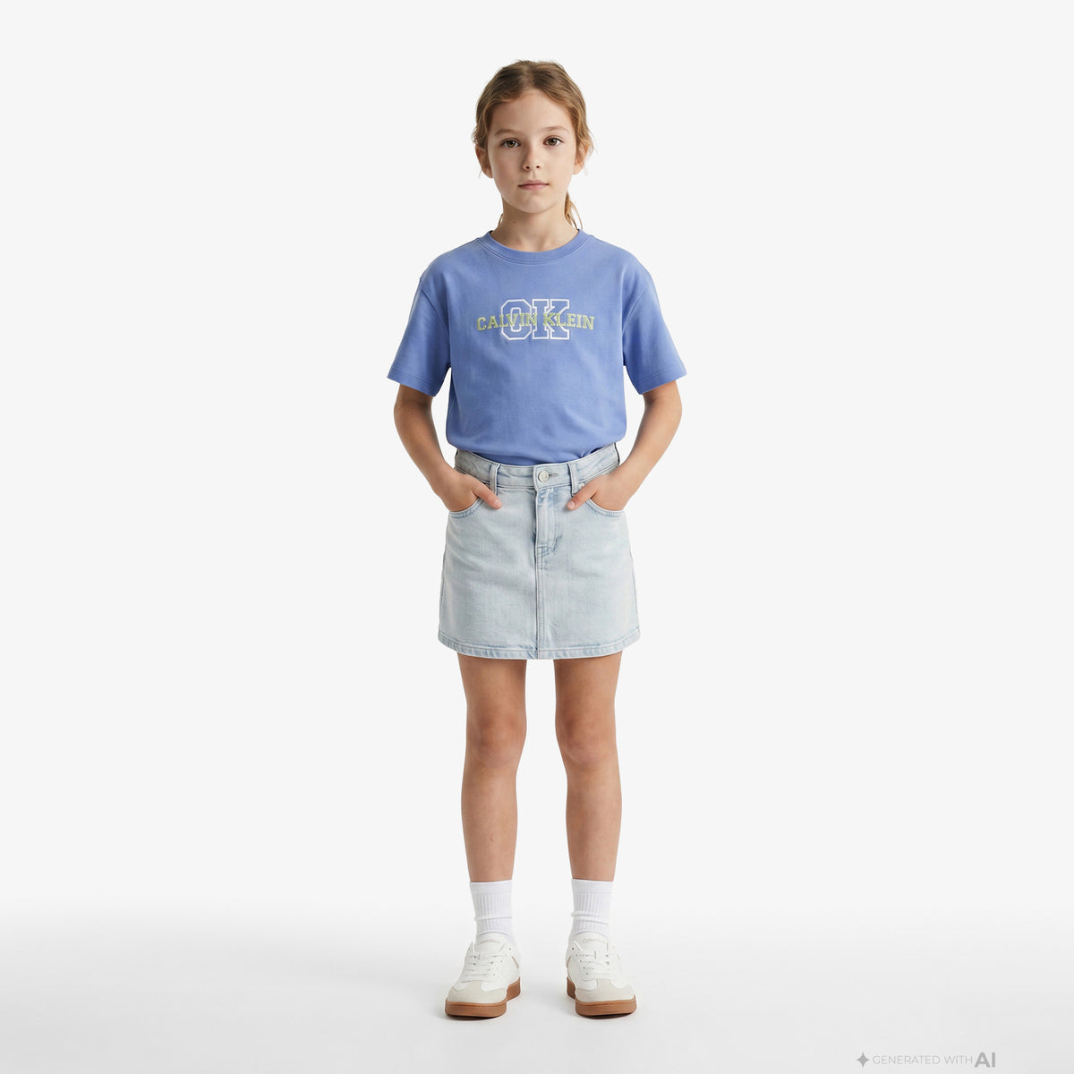 Calvin Klein Varsity Logo Çocuk Mavi T-shirt