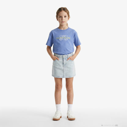 Calvin Klein Varsity Logo Çocuk Mavi T-shirt