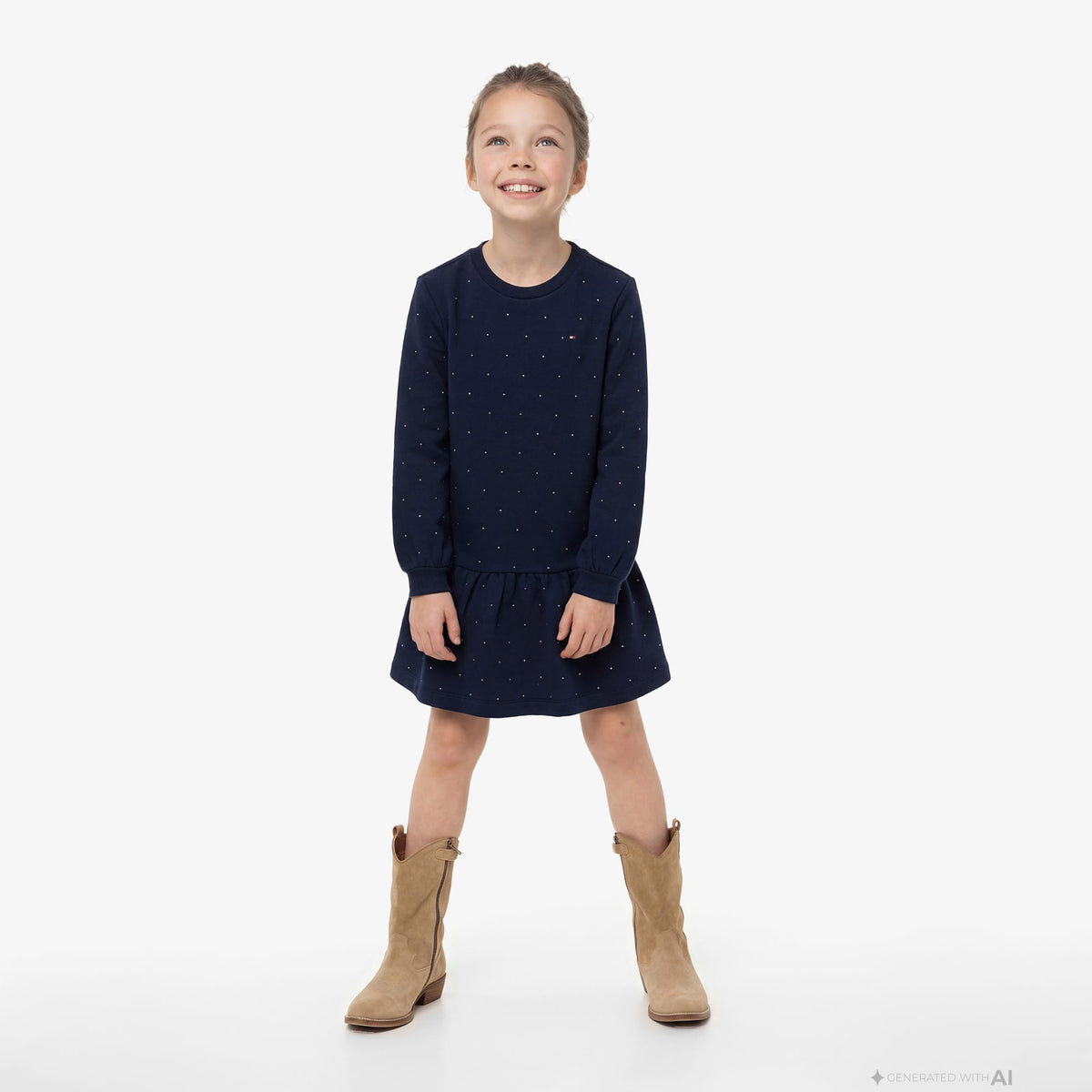 Tommy Hilfiger Festive Çocuk Lacivert Elbise