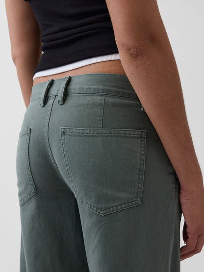 Yeşil Low Rise '90s Loose Khaki Pantolon