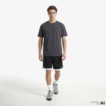Nike Chicago Bulls Premium Erkek Gri T-shirt