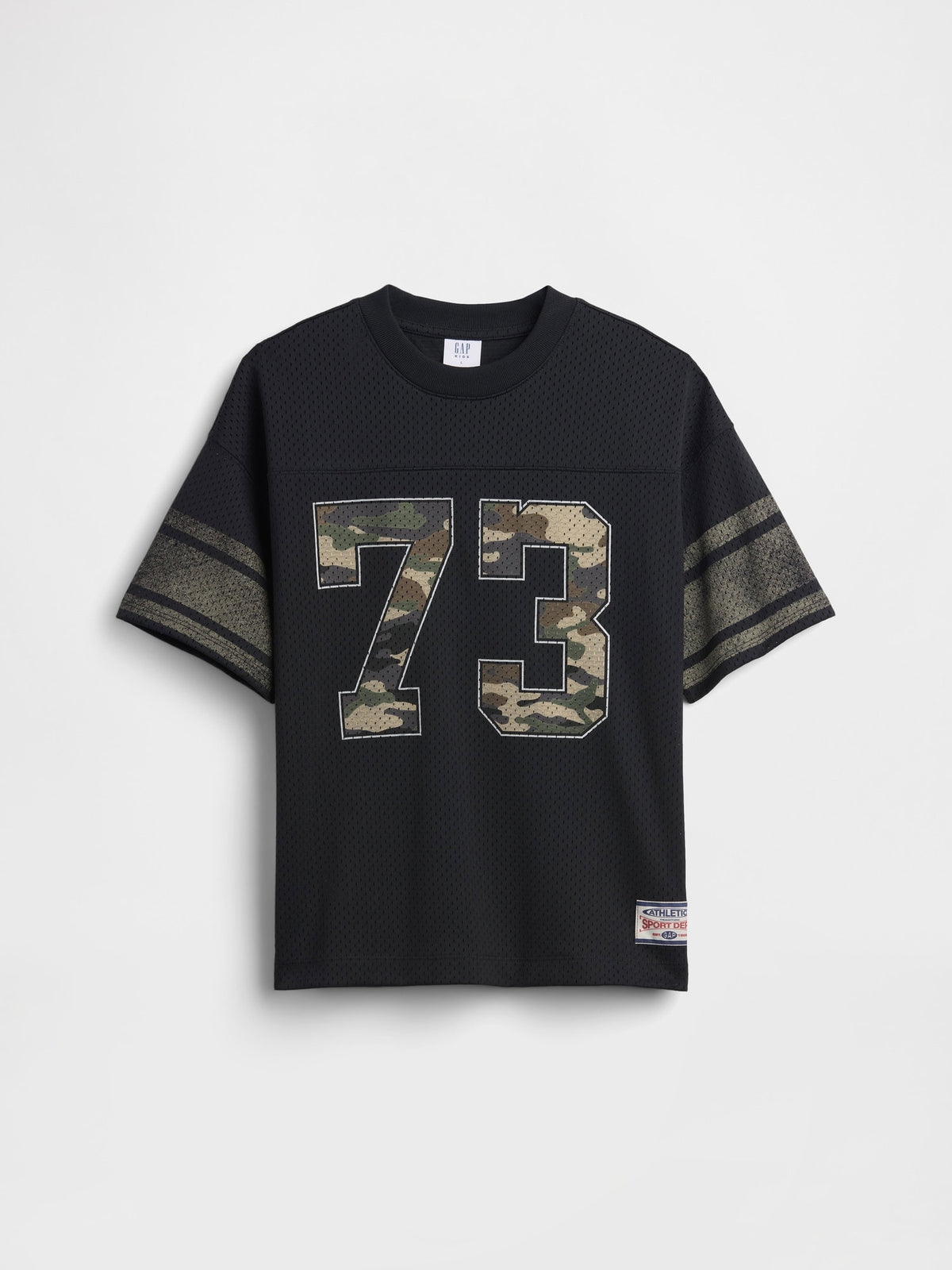 Siyah Mesh Oversized Grafik Jersey T-shirt