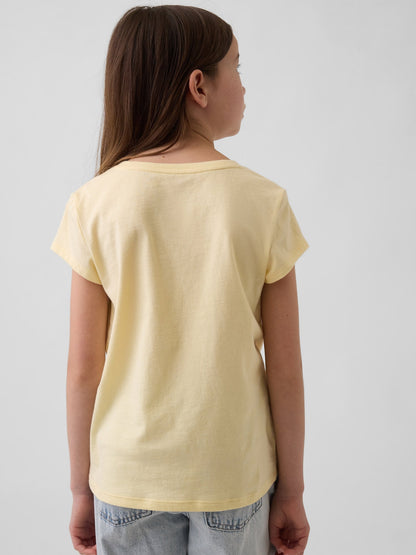Sarı Grafik Baskılı T-shirt