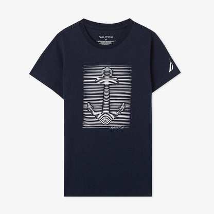 Nautica Erkek Çocuk Lacivert Regular Fit Baskılı T-shirt