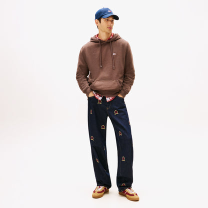Tommy Hilfiger Jeans Regular Badge Erkek Kahverengi Sweatshirt