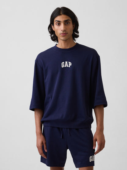 Lacivert Oversized Gap Logo Fransız Havlu Kumaş T-shirt