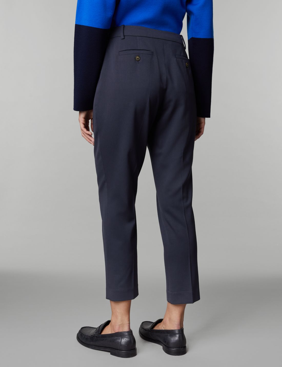 Straight Leg Yün Crop Pantolon